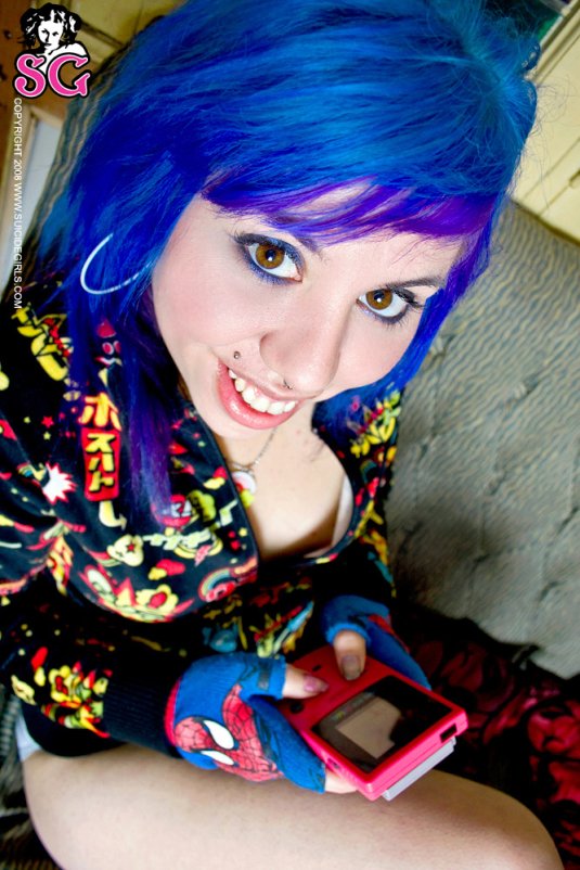 синий волосы