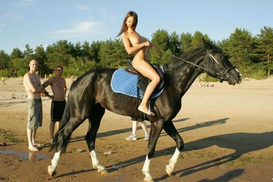 Девушка верхом на лошади