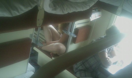 Подглядел в поезде грудь