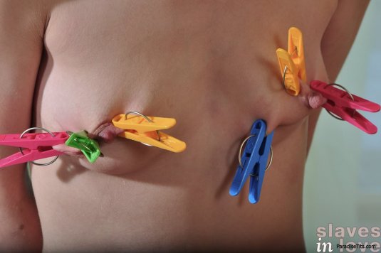 Деревянные прищепки на груди