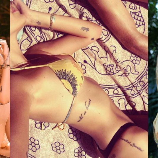 Аккуратное тату бикини прямо там