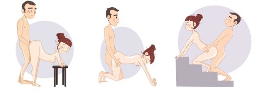 Выебал в попку на кухонном столе