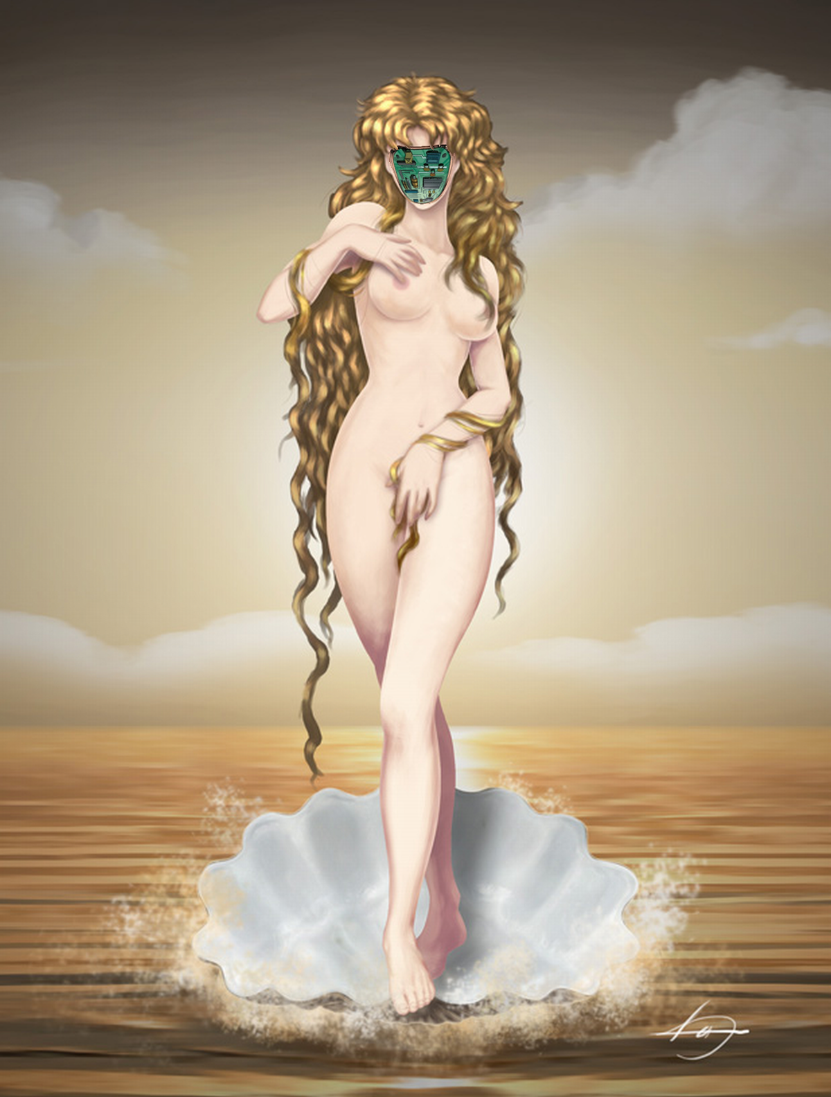 Богиня Афродита Венера голая.