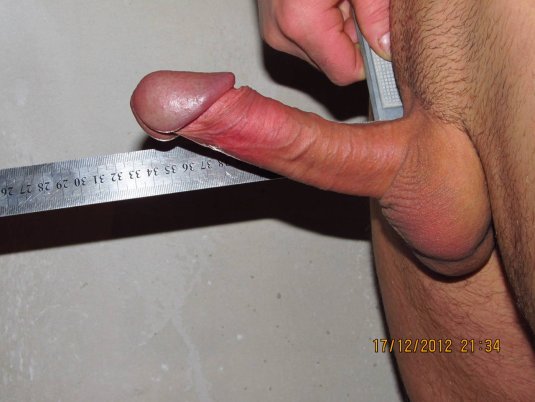 Мужской член с линейкой 15см