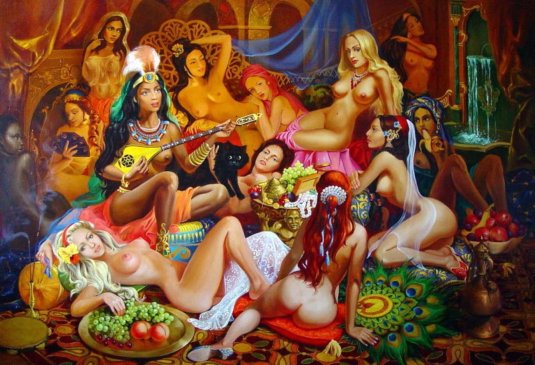 Анальный трах в гареме