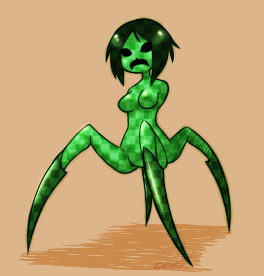 Майн крафт хёнтай КРИПЕР девушка