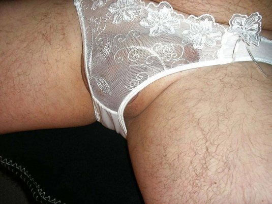 Мужской член в женских трусиках
