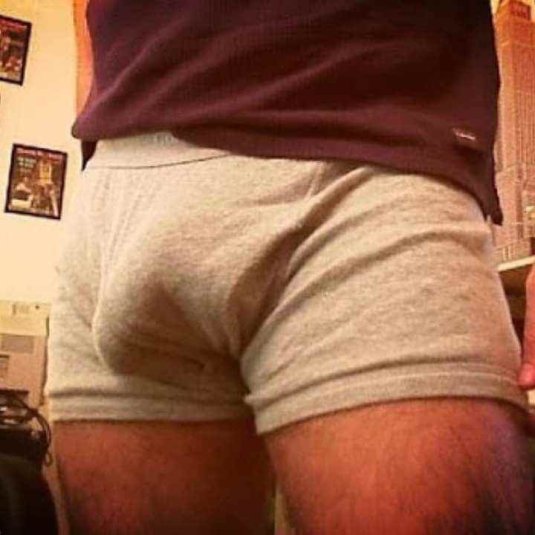 Член мужчины в трусах домашнее