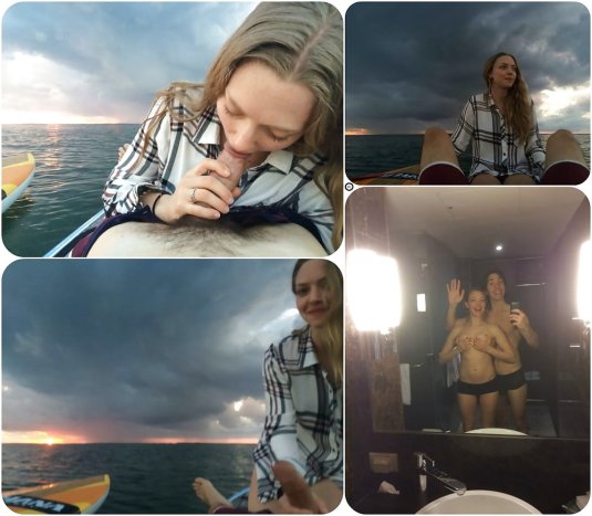 Аманда Сейфрид на лодке 18