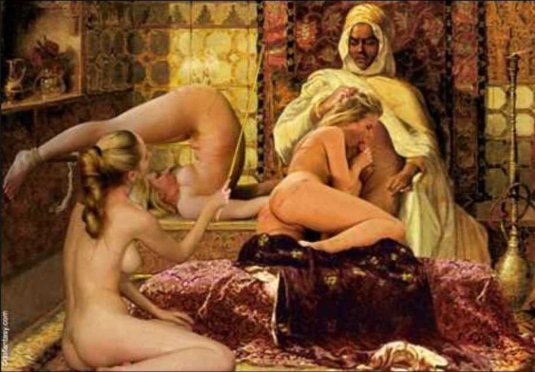 Голые женщины в гареме ретро