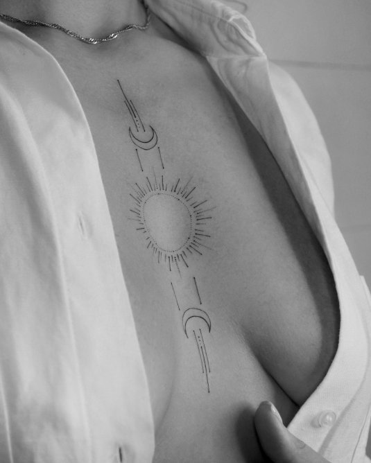 Солнце тату дотворк