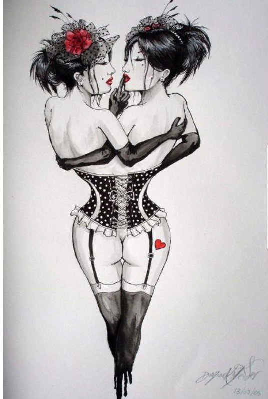 Девушка в корсете арт