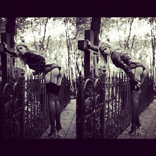 Эротическая фотосессия на кладбище