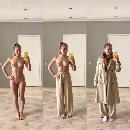 Женщины в одежде и голышом