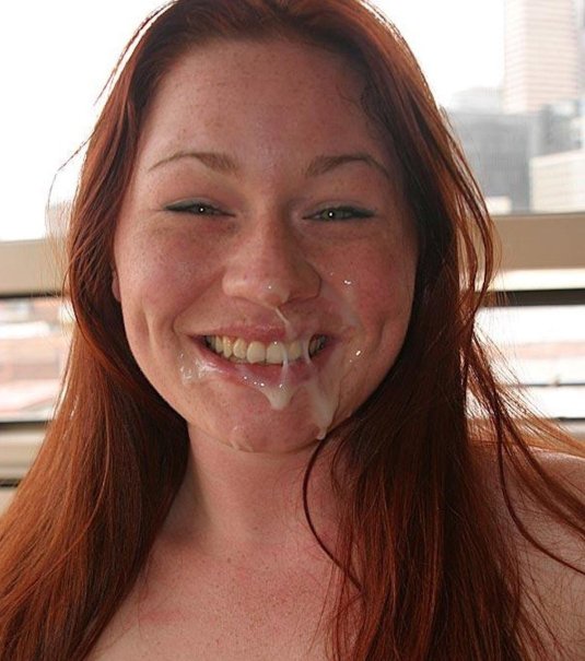 Обкончал лицо в веснушках