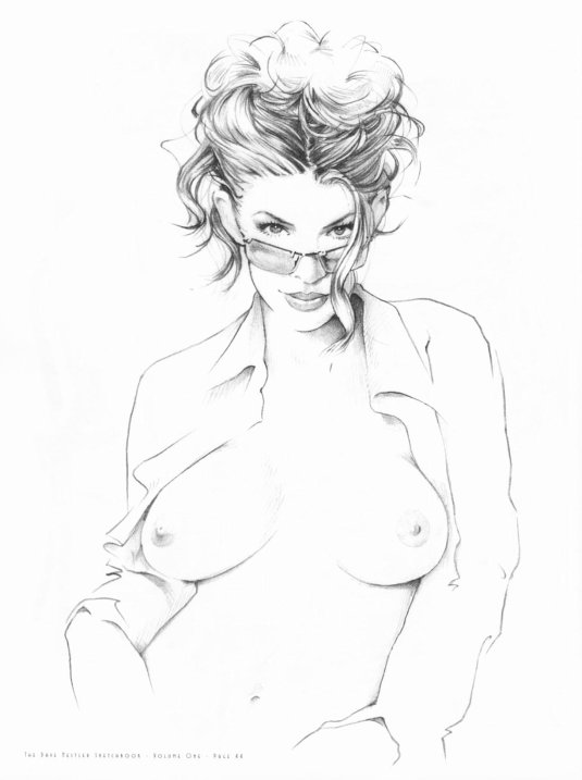 Женщина карандашом