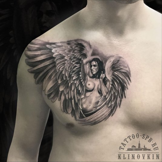 Тату крылья