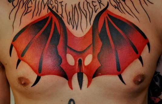 Тату летучая летучая мышь