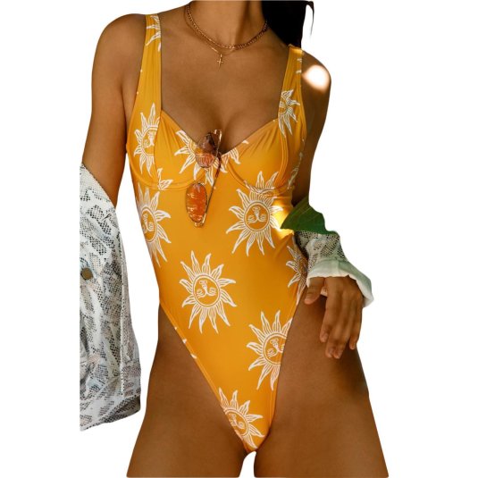 Слитный женский купальник