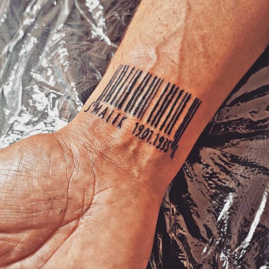 Штрих код тату