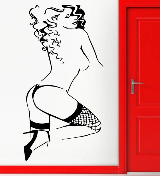 Виниловая наклейка девушка