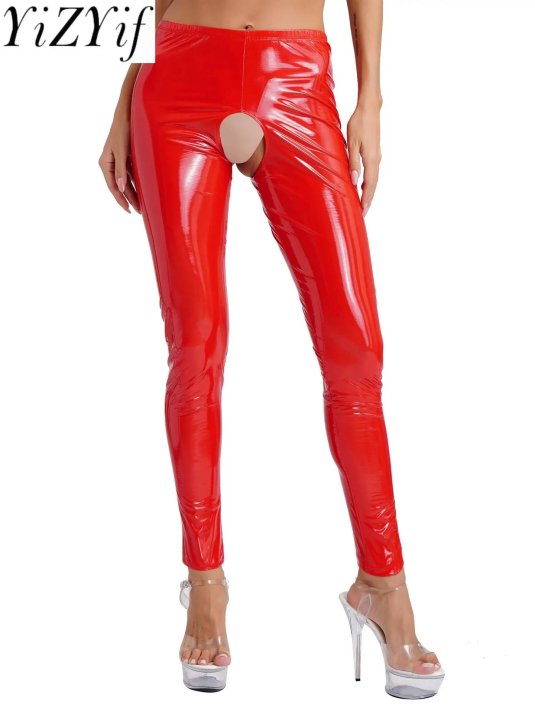 Латексные штаны с вырезом