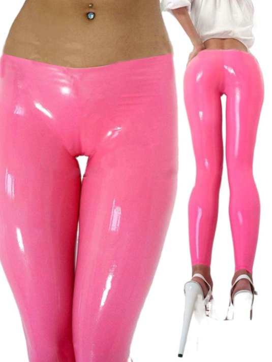 Розовые латексные штаны