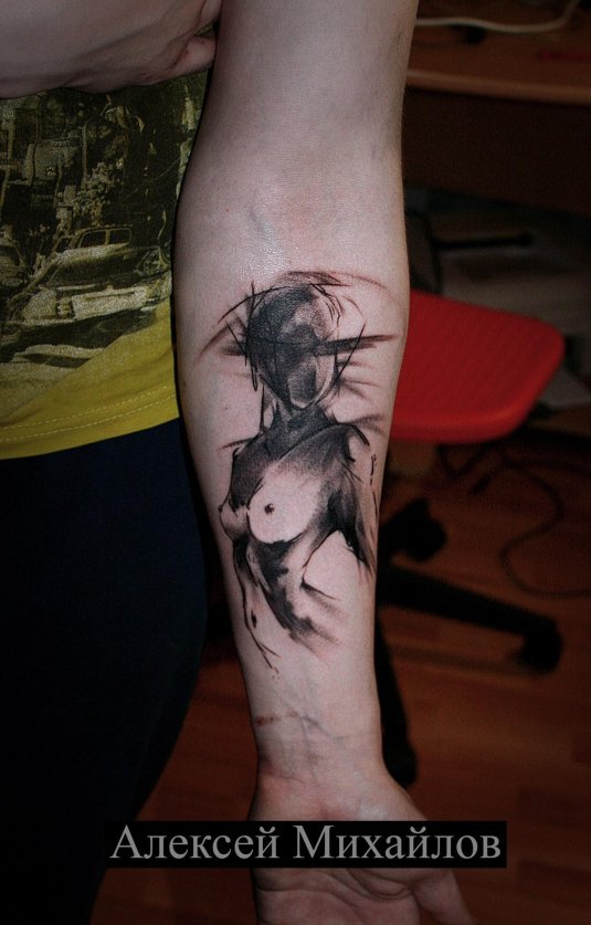 Скетч стайл тату