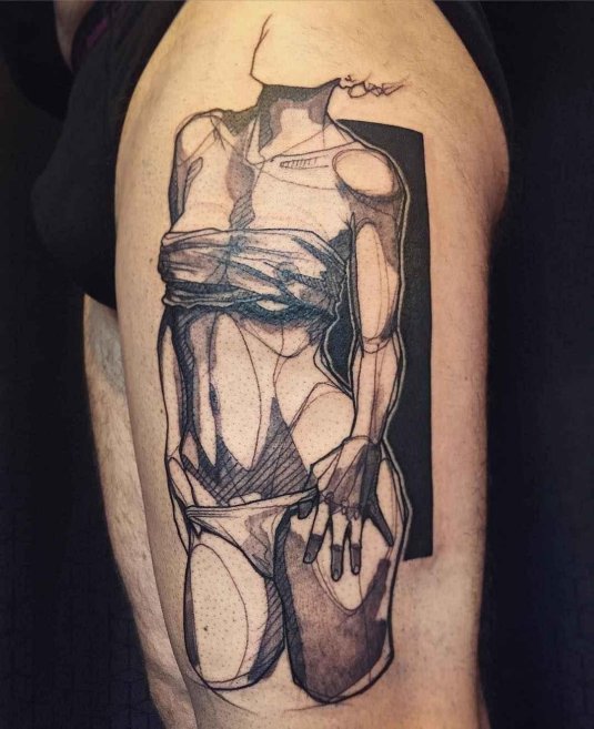 Скетч стиль тату