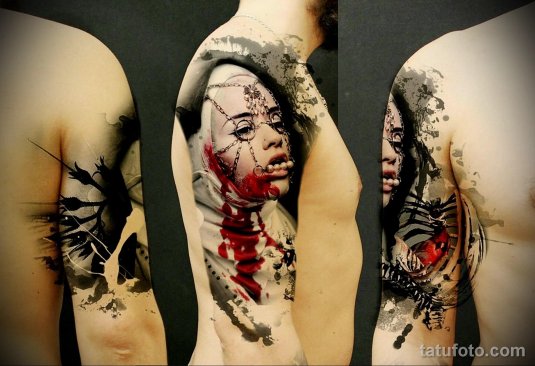 Стиль тату треш полька