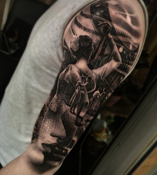 Тату двойная экспозиция