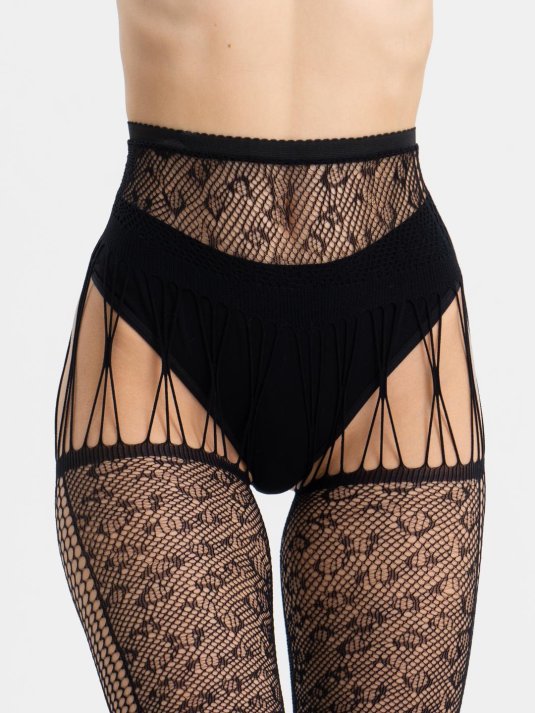 Колготки в сетку с вырезом интимной зоне