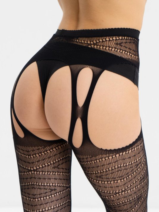 Эротические чулки с поясом в сетку