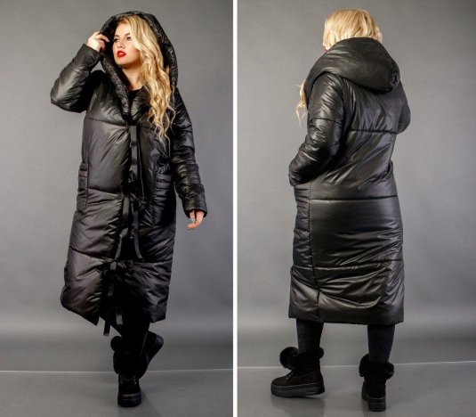 Удлиненное пальто на синтепоне