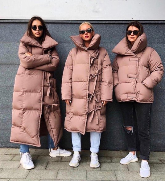 Женские пуховики оверсайз зима 2023