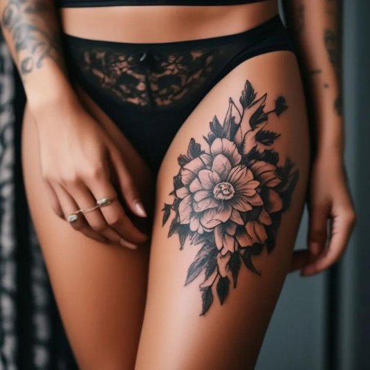 Тату на бедра