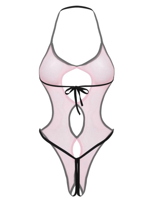 Прозрачное боди с вырезом