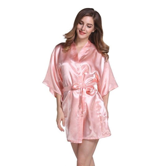 Атласный халат женский