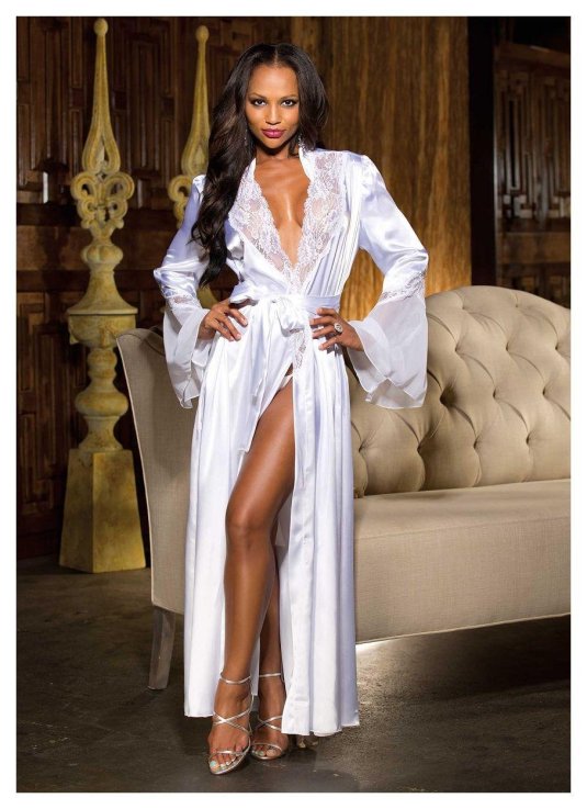 Длинный халат шелковый