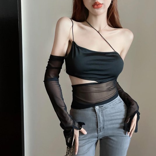 Топ женский полупрозрачный