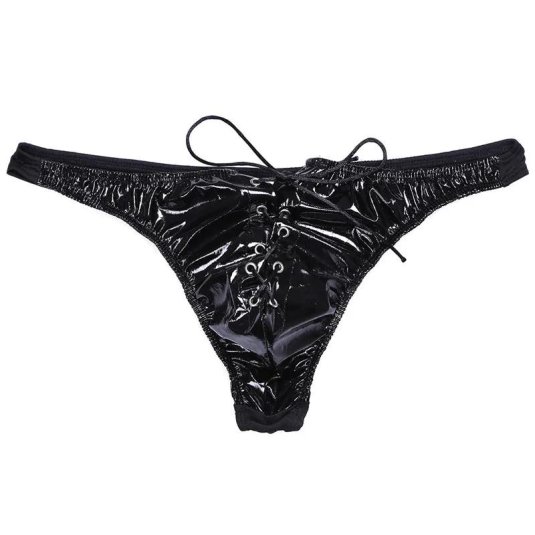 Кожаные трусы высокие