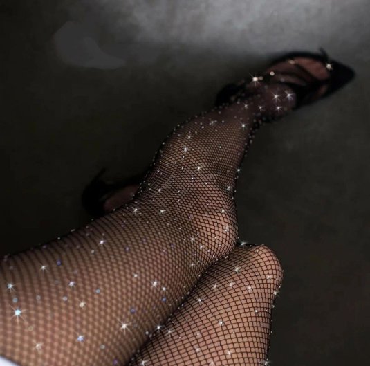 Колготки сетка со стразами