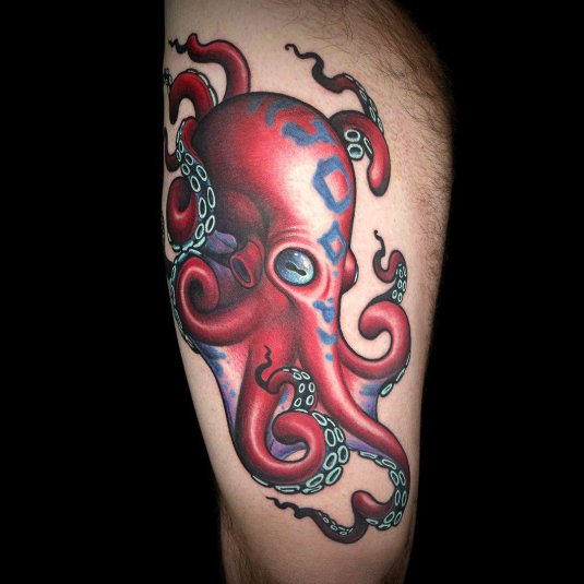 Тату осьминог на руке