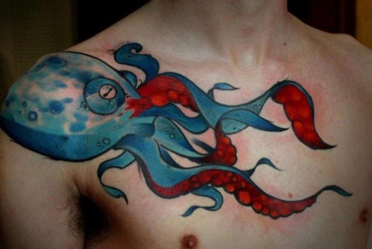 Осьминог тату нью скул