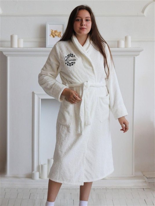 Белый махровый халат