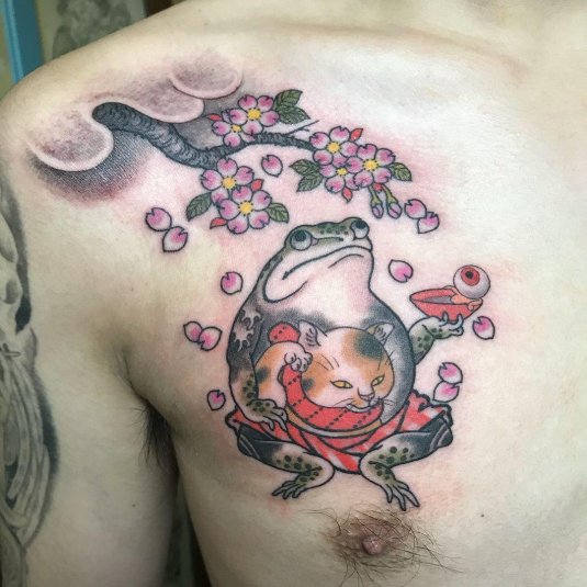 Японская лягушка тату