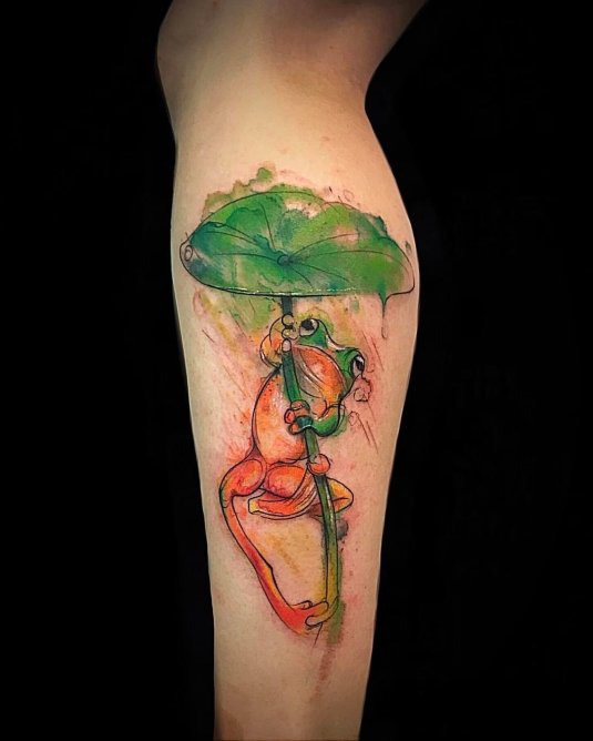 Татуировка лягушка