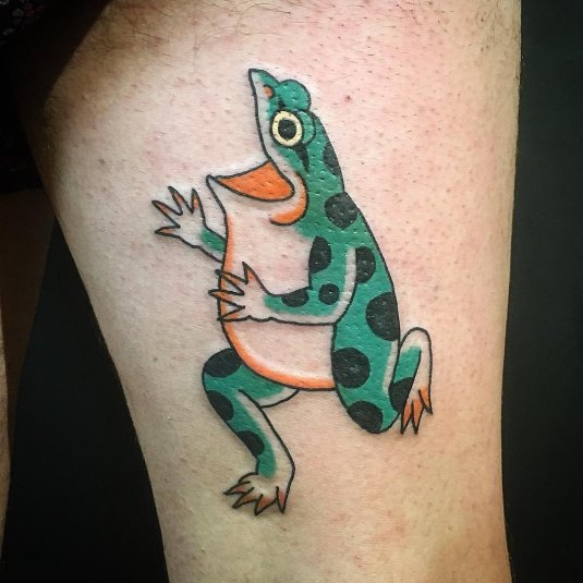 Жаба тату олдскул