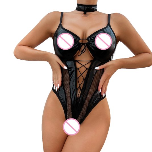 Кожаное эротическое боди
