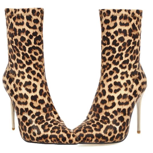Ботильоны с леопардовым каблуком